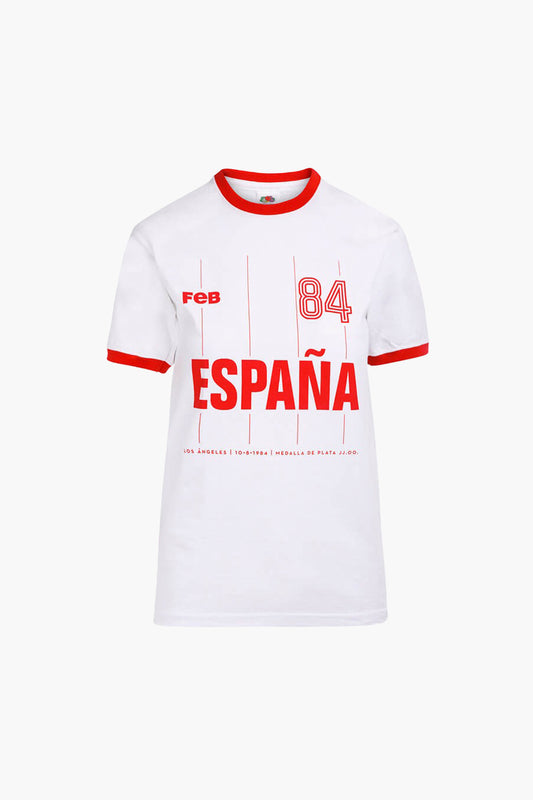 Camiseta España Los Ángeles 84 blanca