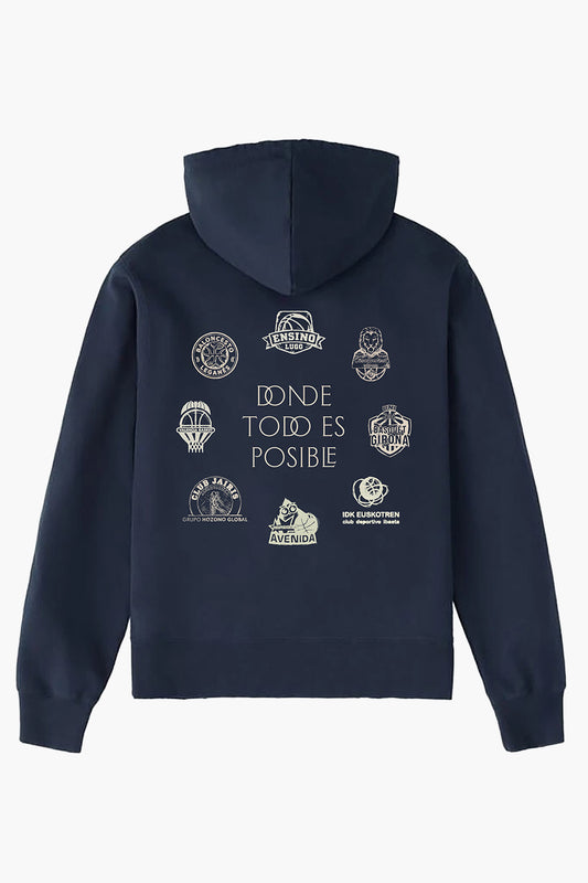 Sudadera azul equipos Copa de la Reina